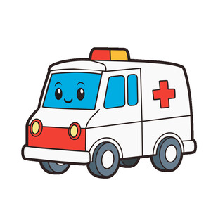 可爱卡通救护车形象