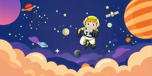 卡通星空背景墙