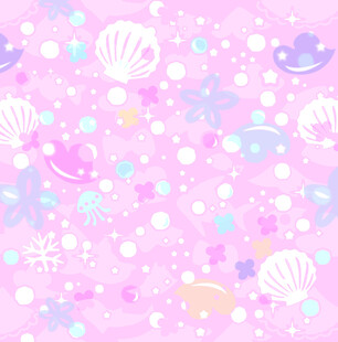 梦幻粉色海洋元素背景图