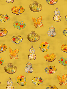 卡通兔子与食物图案背景