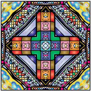 彩色教堂玻璃图案