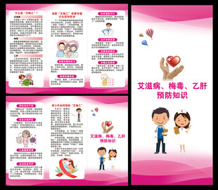 艾滋病乙肝梅毒预防知识三折页