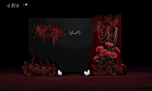 红黑色婚礼效果图