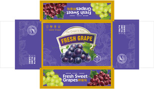 鲜葡萄礼盒平面展开图