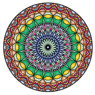 圆形几何教堂玻璃装饰图案