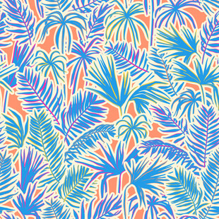 热带植物图案 色彩绚丽