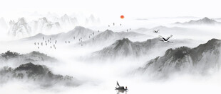 中式水墨画背景墙