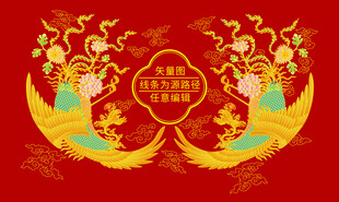 凤凰插画高档礼盒凤凰限量版标签