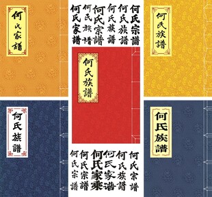 何氏家谱古籍线装书封面 
