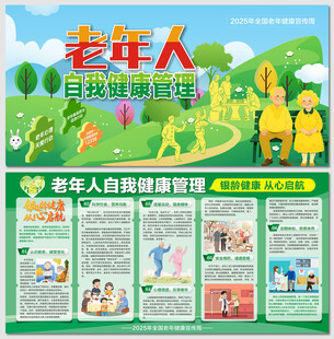 老年人自我健康管理医疗展板