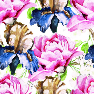 水彩花卉图案