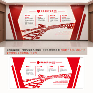 红色企业文化墙设计方案