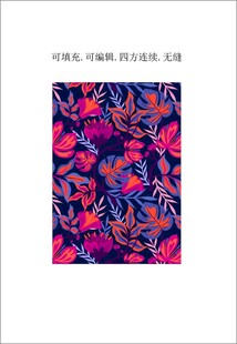 热带花卉图案  植物花卉印花