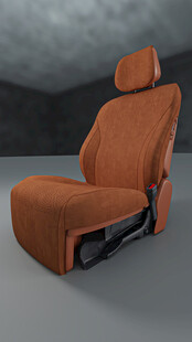 橙色汽车座椅3D模型展示