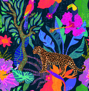 非矢量介意勿拍丛林中花豹