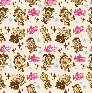 卡通猴子花卉图案背景