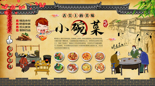 小碗菜背景墙