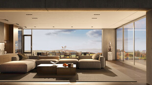 现代简约风宽敞客厅景观