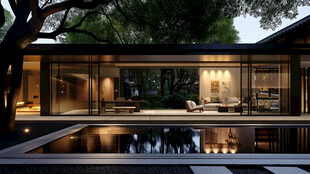 现代奢华庭院别墅景观