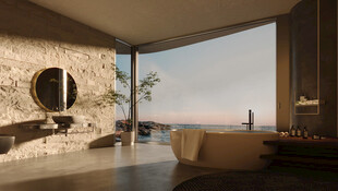 海景奢华浴室室内风光