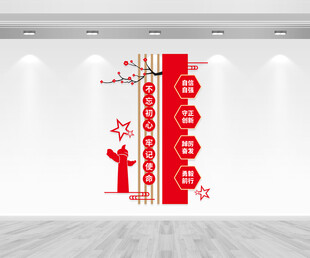 竖版党建标语文化墙