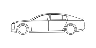 尊界汽车侧面线稿图