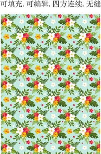 清新水果花卉图案背景 