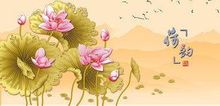 夏日荷花国画荷花