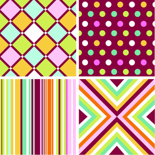 多彩几何条纹波点图案