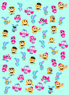 可爱卡通小鸟图案背景