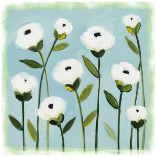 清新白色花卉插画