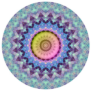 多彩圆形曼陀罗图案