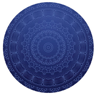 蓝色曼陀罗花纹圆形图案