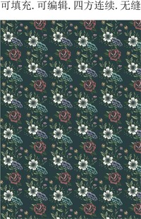 复古花卉图案  家纺布艺印花