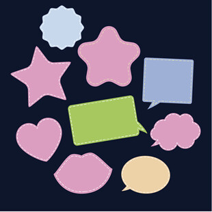 多彩对话气泡与形状元素