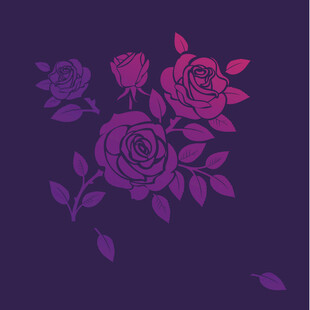 紫色玫瑰花卉图案设计