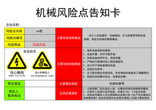 机械风险告知卡展示