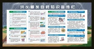 洪水暴发自救知识宣传栏