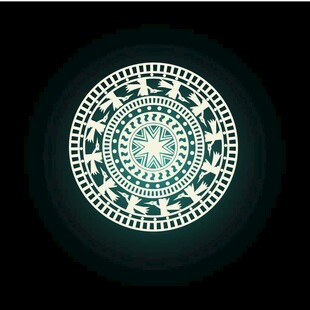 神秘发光曼陀罗图案