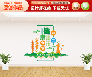 竖版食堂文化墙