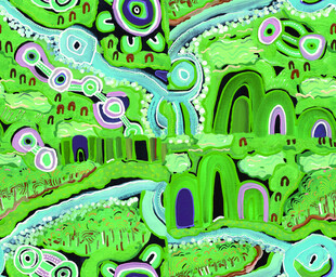 奇幻绿色卡通景观世界