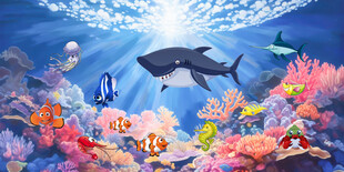卡通海底生物