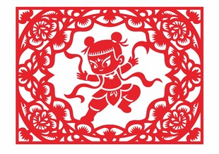 喜庆矢量哪吒剪纸