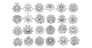 多样雪花图案设计素材