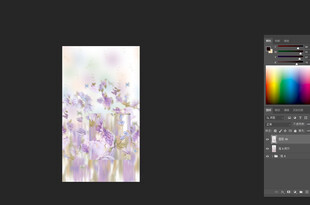 梦幻花卉图像编辑画面