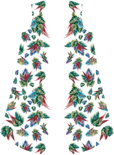 花卉图案连衣裙设计稿 定位花