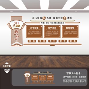 图书馆文化墙标语展板