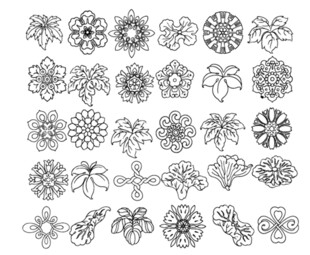 多样手绘花卉图案集合