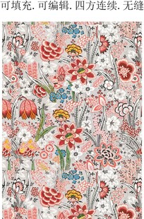 花卉装饰图案 家纺印花图案 