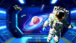 未来科幻空间站太空舱